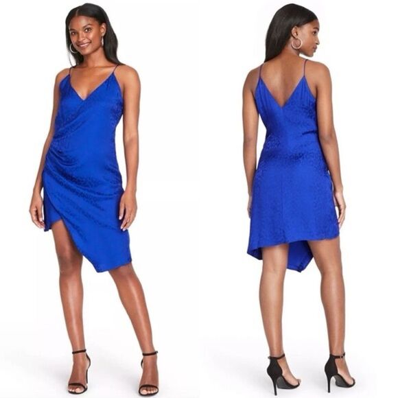 Cushnie x Target Slip Dress Leopard Satin Surplice Asymmetric Hem Strappy 20W - Picture 10 of 10